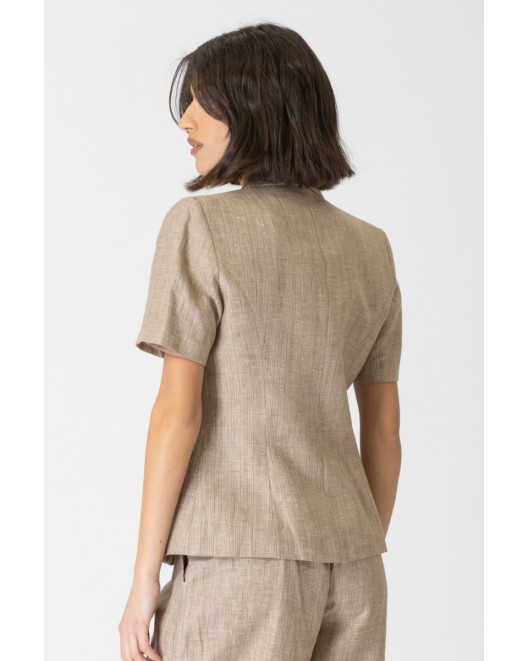 Linen striped jacket SLIM FIT