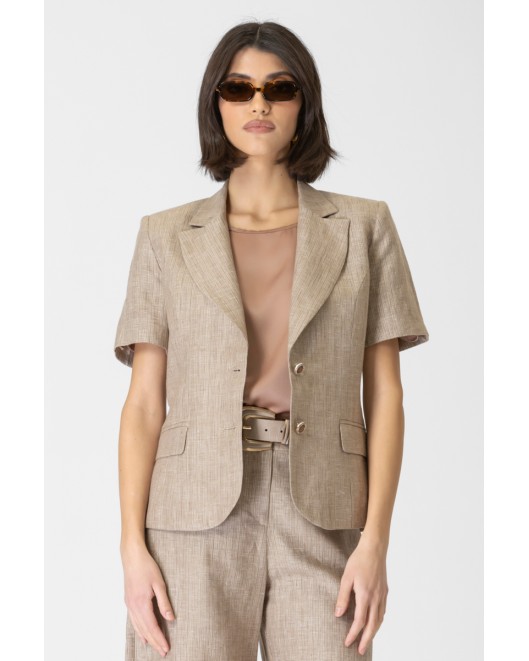 Linen striped jacket SLIM FIT