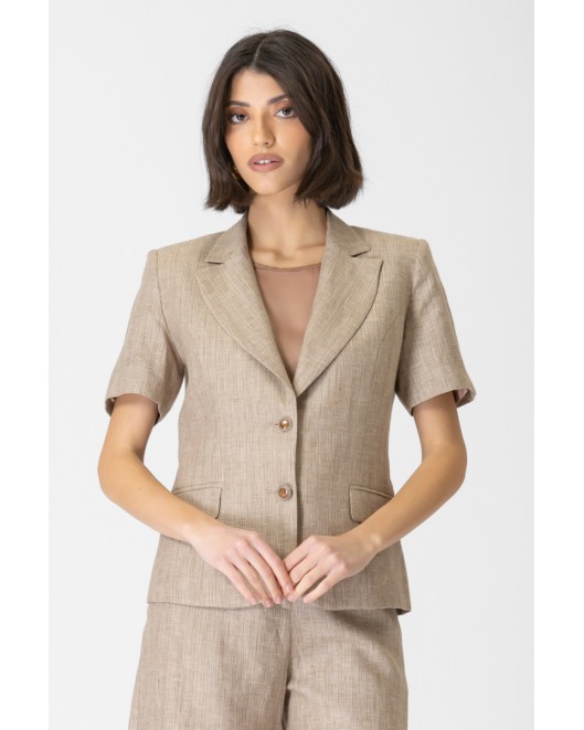 Linen striped jacket SLIM FIT