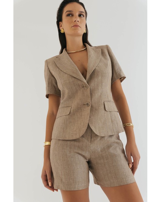 Linen striped jacket SLIM FIT