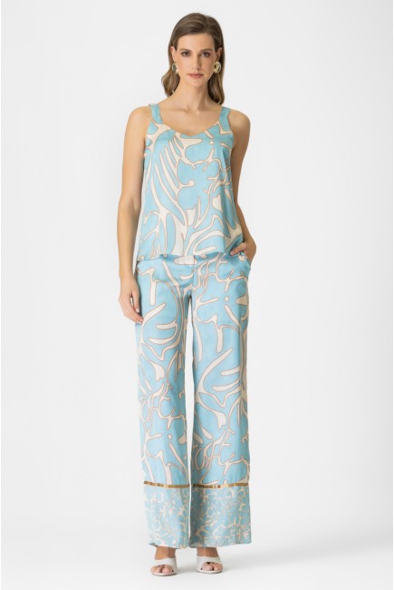 Printed satin trousers Mirka