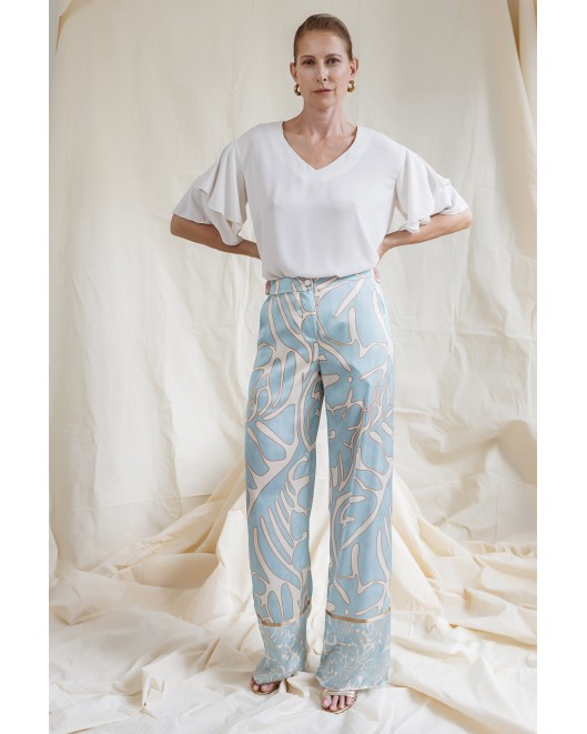 Παντελόνι σατέν εμπριμέ Mirka