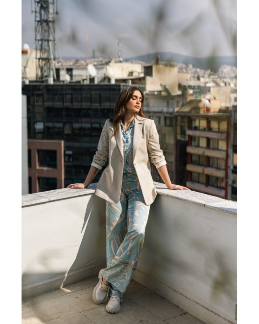 Παντελόνι σατέν εμπριμέ Mirka