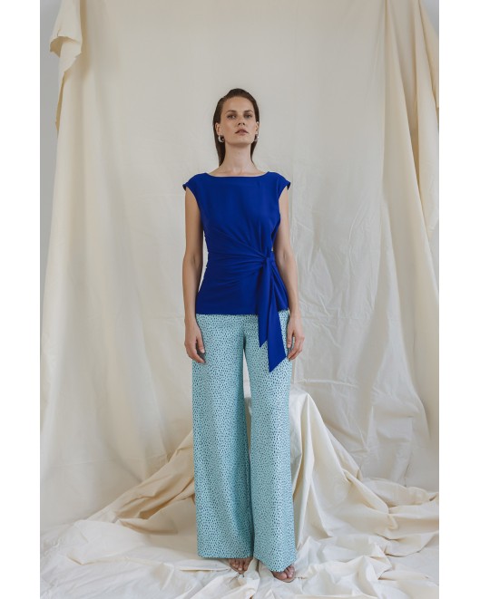 Dottted trousers crepe serendipity COMFORTABLE LINE