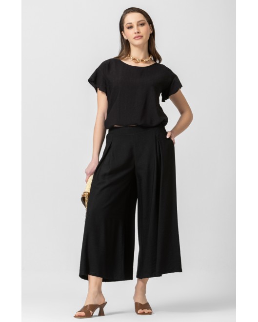 Παντελόνα naturale πιέτες λάστιχο