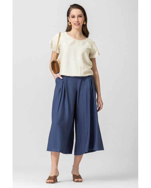 Παντελόνα naturale πιέτες λάστιχο