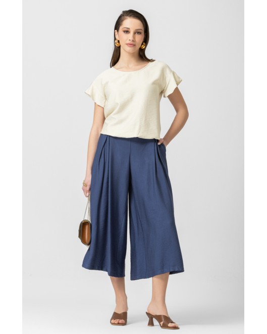 Παντελόνα naturale πιέτες λάστιχο