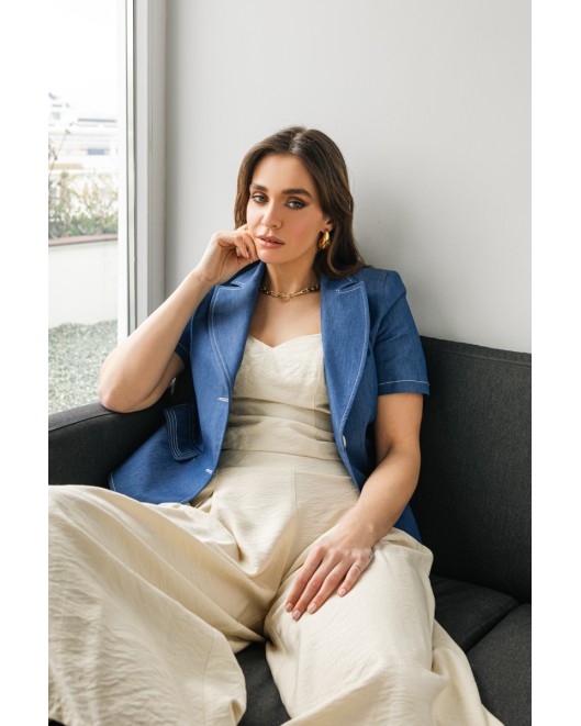 Παντελόνα naturale πιέτες λάστιχο