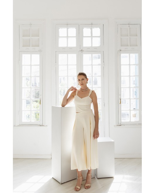 Παντελόνα naturale πιέτες λάστιχο