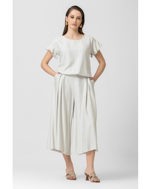 Παντελόνα naturale πιέτες λάστιχο