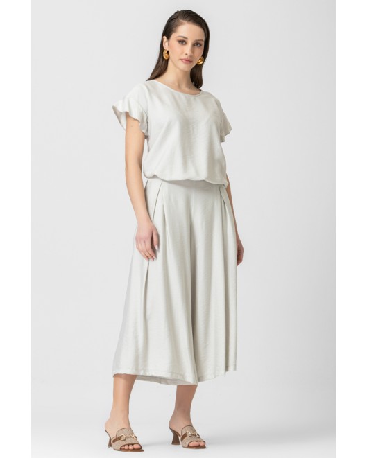 Παντελόνα naturale πιέτες λάστιχο