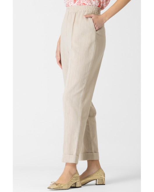 Linen trousers with bandage Gloria STRAIGHT LINE