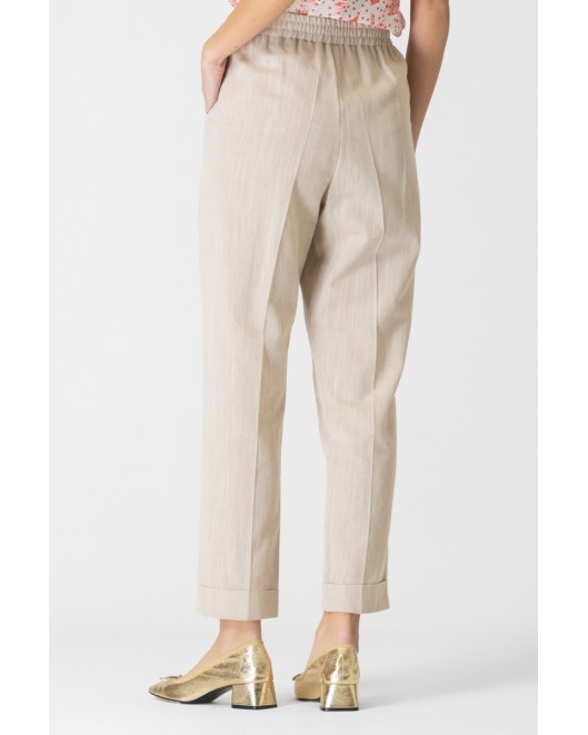 Linen trousers with bandage Gloria STRAIGHT LINE