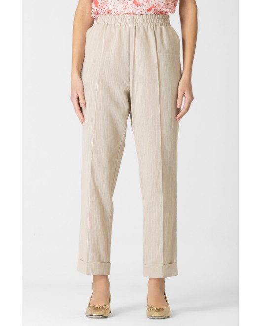 Linen trousers with bandage Gloria STRAIGHT LINE
