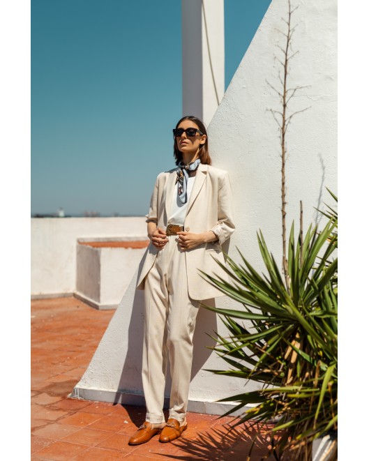 Linen trousers with bandage Gloria STRAIGHT LINE