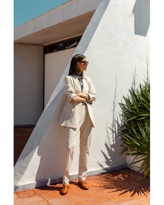 Linen trousers with bandage Gloria STRAIGHT LINE