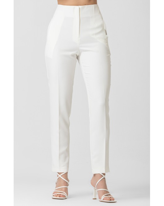 High wasted crepe trousers Markella STRAIGHT LINE