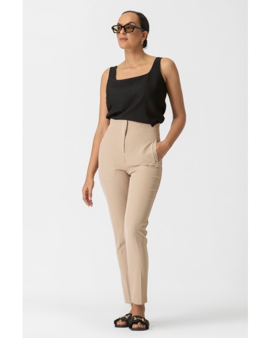 High wasted crepe trousers Markella STRAIGHT LINE