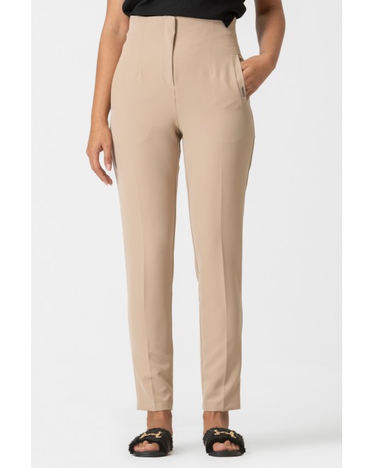 High wasted crepe trousers Markella STRAIGHT LINE