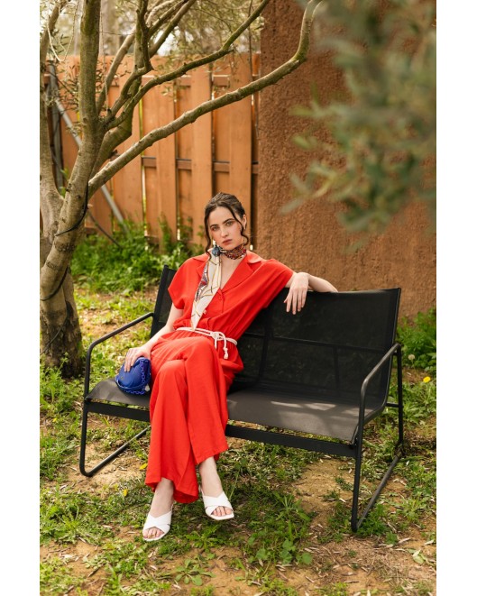 Linen look jumpsuit effortless JUMPSUIT