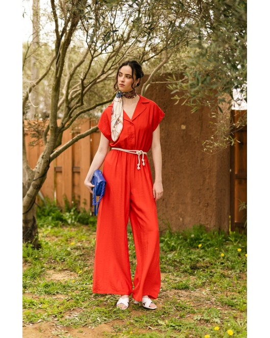 Linen look jumpsuit effortless JUMPSUIT