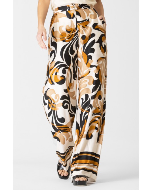 Printed satin viscose trousers Foxy COMFORTABLE LINE