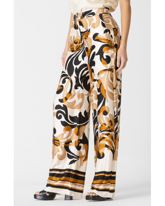 Printed satin viscose trousers Foxy COMFORTABLE LINE