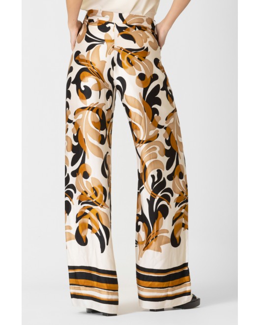 Printed satin viscose trousers Foxy COMFORTABLE LINE