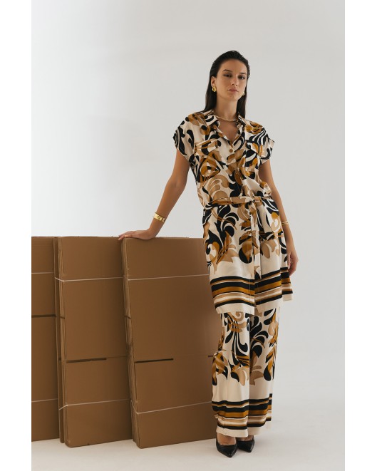 Printed satin viscose trousers Foxy COMFORTABLE LINE