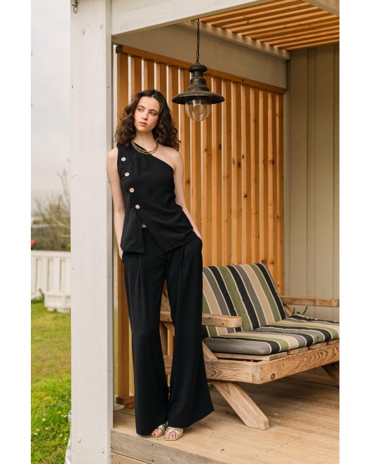 Παντελόνι linen look πιέτες Cey ΣΕ ΑΝΕΤΗ ΓΡΑΜΜΗ