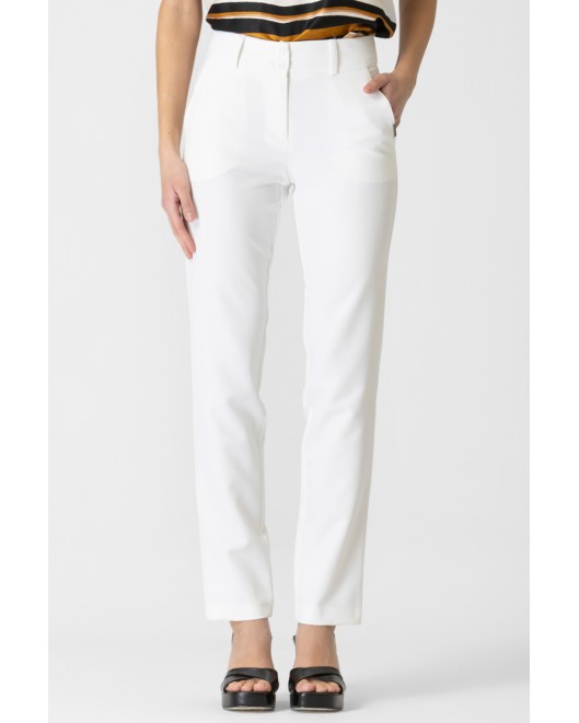Slim fit crepe trousers STRAIGHT LINE