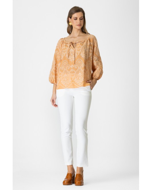 Slim fit crepe trousers STRAIGHT LINE