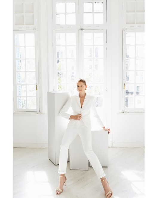 Slim fit crepe trousers STRAIGHT LINE