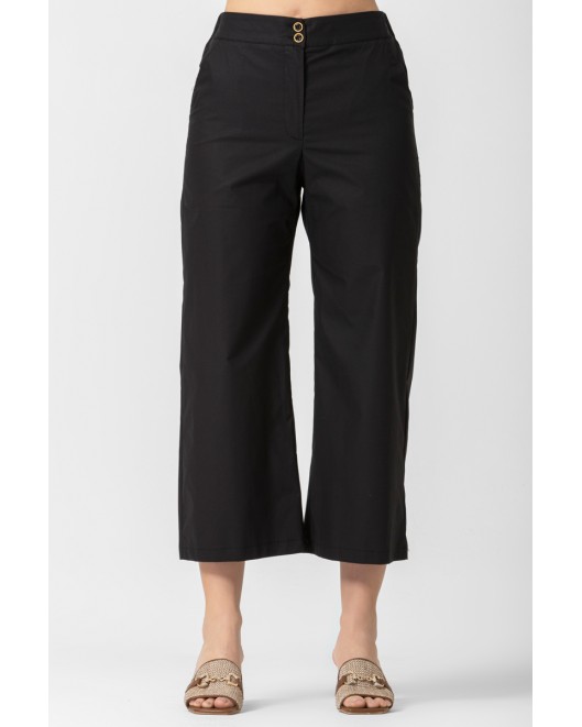 Popline trousers with waistband COMFORTABLE LINE