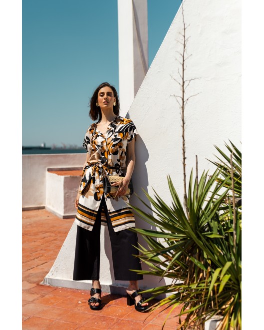 Popline trousers with waistband COMFORTABLE LINE