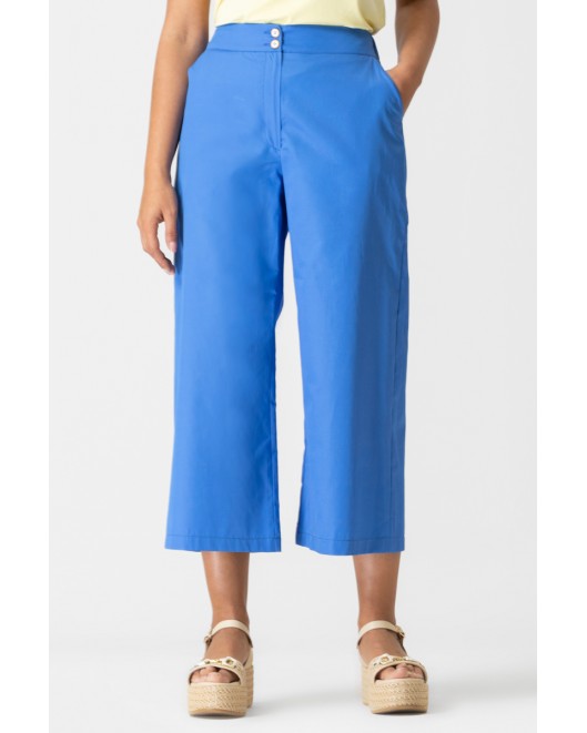 Popline trousers with waistband COMFORTABLE LINE