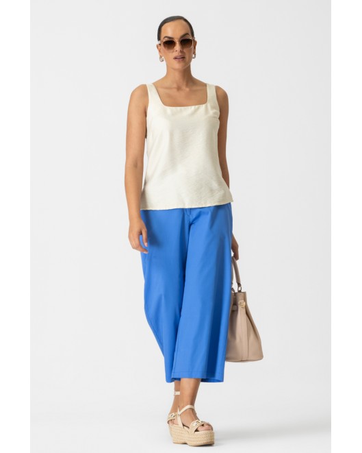 Popline trousers with waistband COMFORTABLE LINE