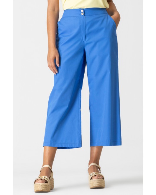 Popline trousers with waistband COMFORTABLE LINE
