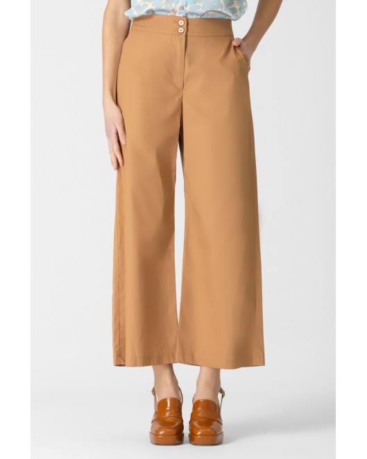 Popline trousers with waistband COMFORTABLE LINE