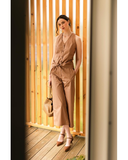 Popline trousers with waistband COMFORTABLE LINE