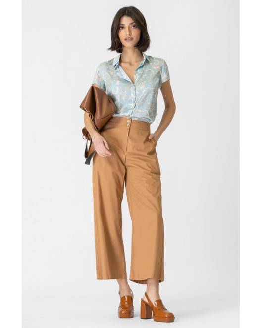 Popline trousers with waistband COMFORTABLE LINE