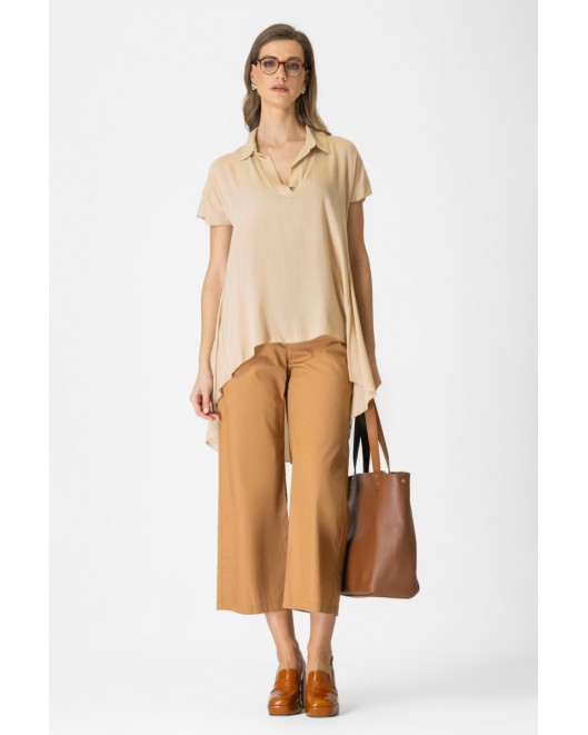 Popline trousers with waistband COMFORTABLE LINE