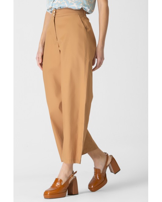 Popline trousers with waistband COMFORTABLE LINE