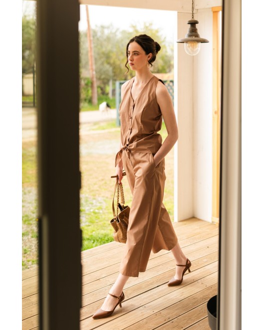 Popline trousers with waistband COMFORTABLE LINE