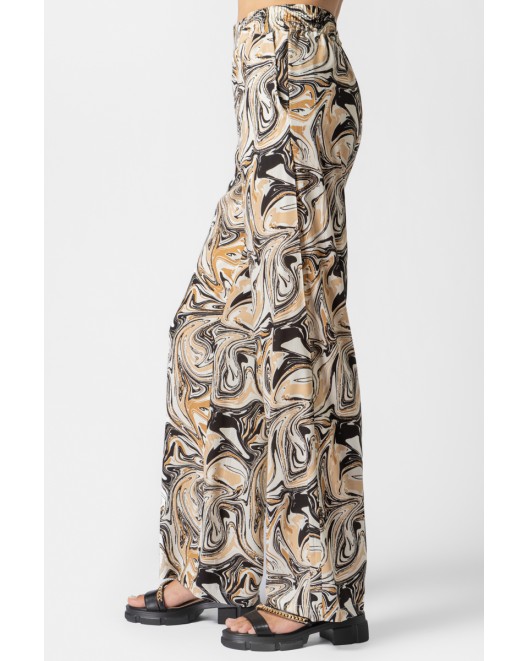 Παντελόνα εμπριμέ Naturale λάστιχο ΣΕ ΑΝΕΤΗ ΓΡΑΜΜΗ