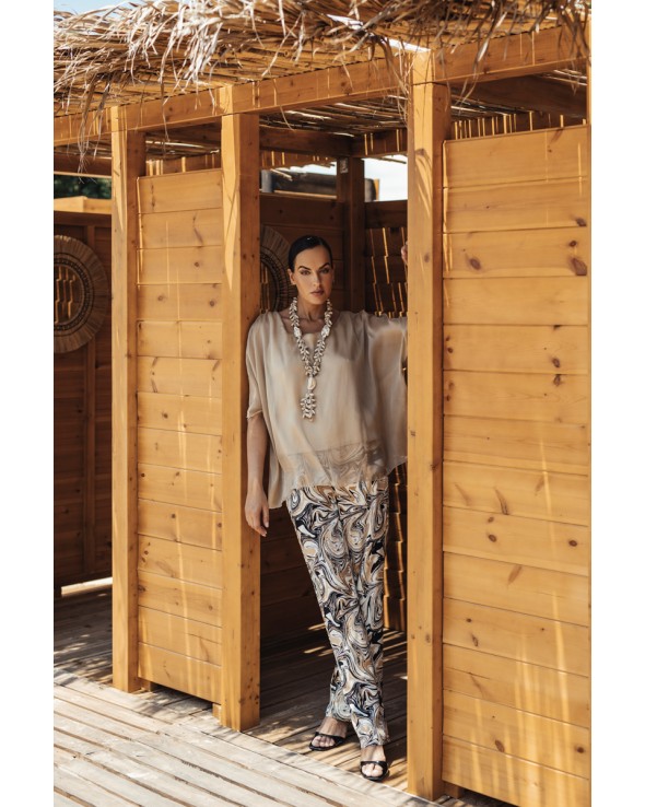 Παντελόνα εμπριμέ Naturale λάστιχο