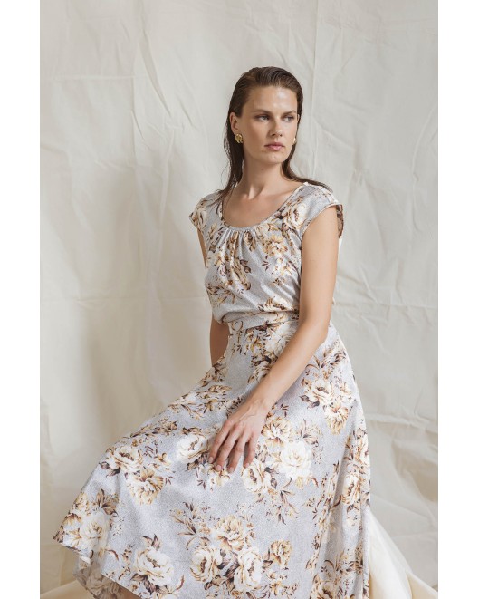 Φούστα σατέν εμπριμέ κλος ΚΛΟΣ