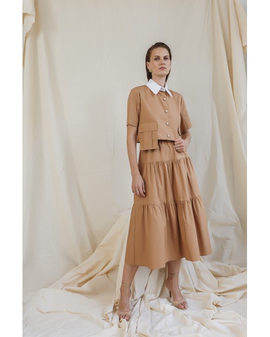 Φούστα ποπλίνα σούρες ΜΑΞΙ