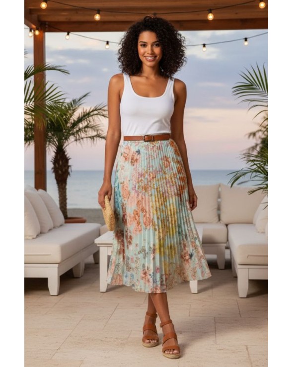 Pleated chiffon skirt Arleta
