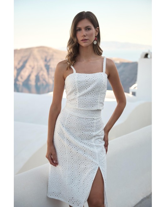 Φούστα Broderie σχίσιμο